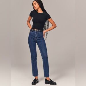 Abercrombie & Fitch Dark Ankle Straight Ultra High Rise Jeans Size 25/0 R